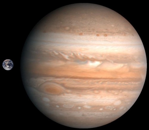 Grenvergleich zwischen Jupiter und Erde